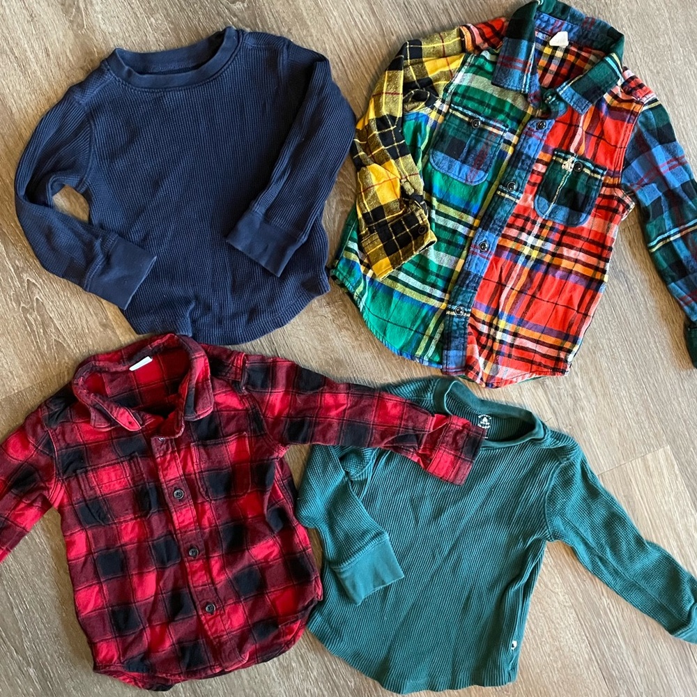 Baby Gap Boys 3T Bundle of long sleeve tops and flannel shirts